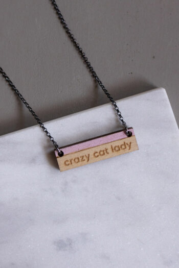 Kολιέ με φράση "Crazy cat lady"